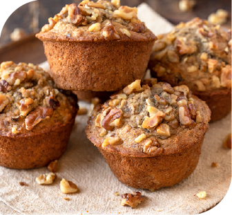 Four pieces of healthy muffins