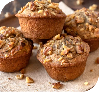 Four pieces of healthy muffins